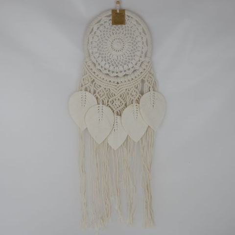 Fringe Dreamcatcher w Leaves 22cm x 50cm