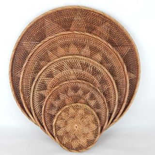 Lombok Tribal Plates s/5 Antik Brown 20/30/40/50/60cm