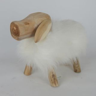 Wooden Sheep White 35cm x 27cm h