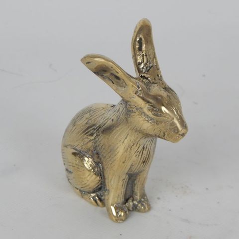 Brass Rabbit Sitting 8cm