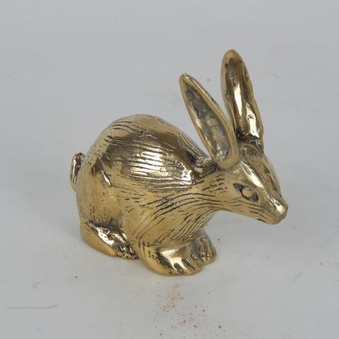 Brass Rabbit Crouching 7cm DUE DEC