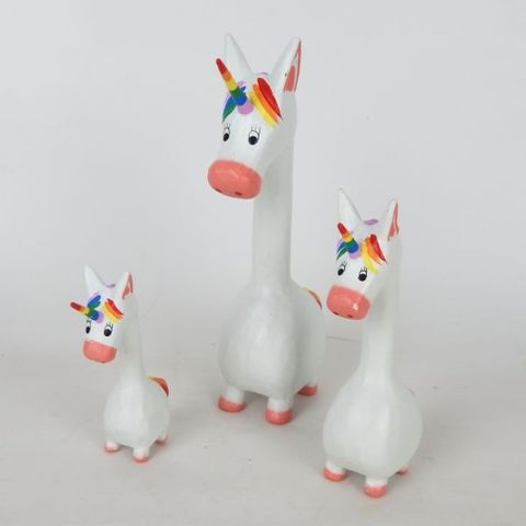 Unicorns s/3 10cm/15cm/20cm high