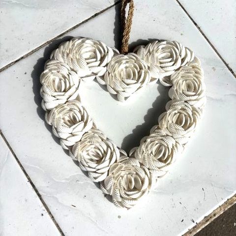 Shelly Heart Large 18cm x 18cm high DUE JUNE