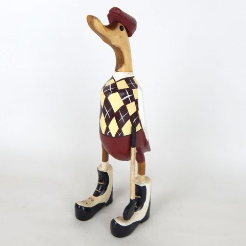 Duck w Golf Club 28cm high