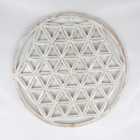 Carved Mandala White 30cm dia