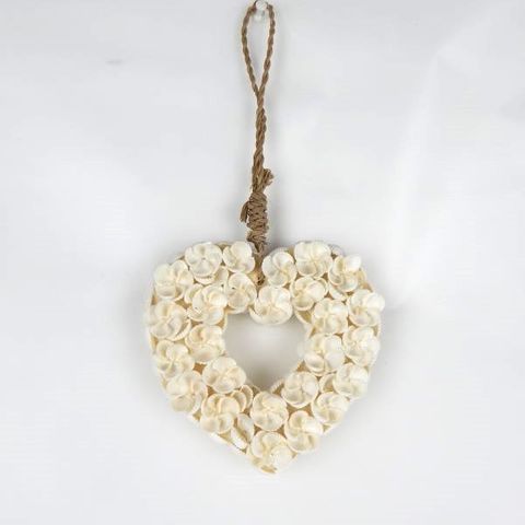 Rosa Shell Hollow Heart 14cm x 14cm high