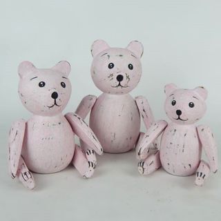 Teddies s/3 Pink 14cm / 18cm / 21cm h