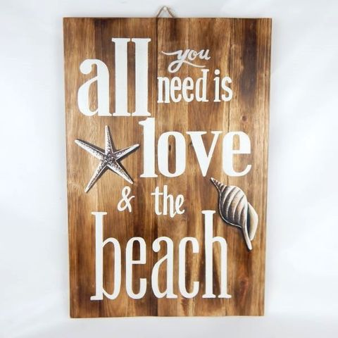 Sign "All you need is love" 40cm x 60cm high