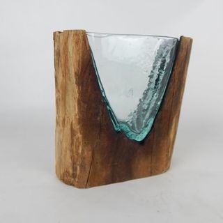 Driftwood Block Vase Approx 20cm x 8cm x 25cm h