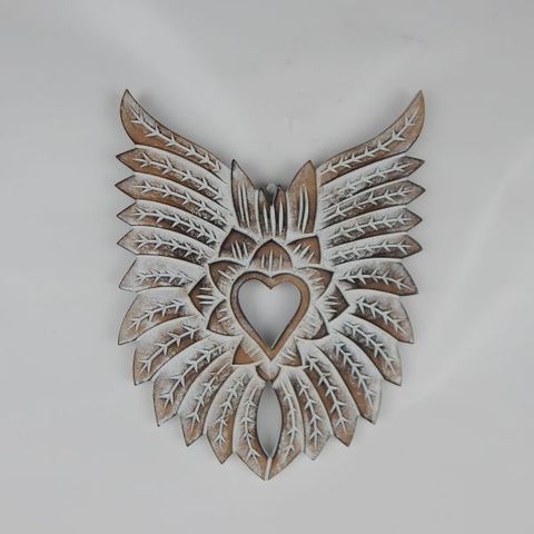 Angel Wings Small Whitewash 20cm x 25cm h