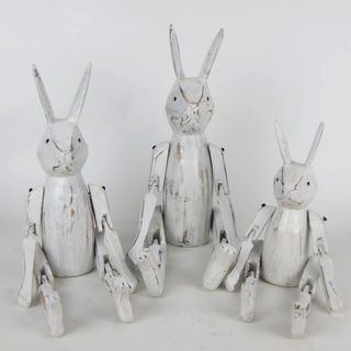 Rabbits s/3 Whitewash 20cm/25cm/30cm high