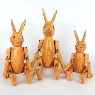 Rabbits s/3 Antik Brown 20cm/25cm/30cm high