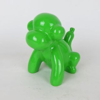 Resin Balloon Monkey Green 10cm x 17cm x 16cm h