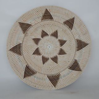 Lombok Deco Star Plate Brown/White 50cm
