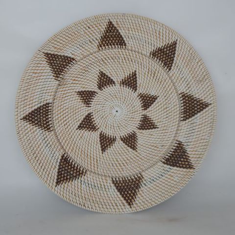 Lombok Deco Star Plate Blk/White 50cm