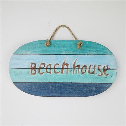 Beach House Oval Blues 38cm x 20cm high
