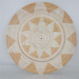 Lombok Deco Plate White/Nat 60cm dia