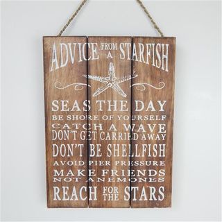 Wooden Sign "Advice from a Starfish" 30cm x 40cm