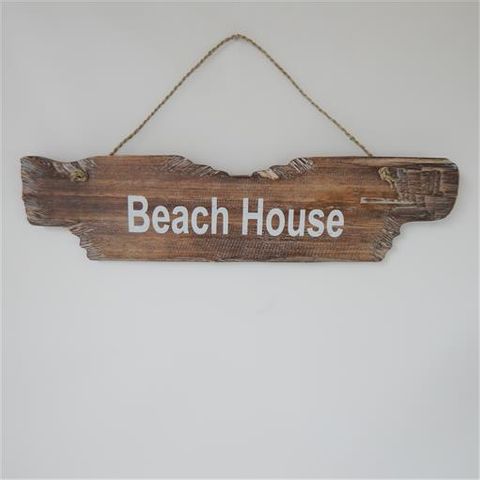 Drift Beach House Sign Whitewash 12cm x 48cm wide