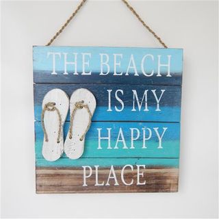 Square Sign "The Beach is my Happy Place 30cm2