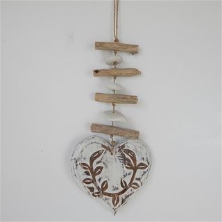 Menya Deco Heart Single Large Whitewash 16cm x 33cm long