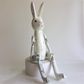 Vintage Rabbit Whitewash 25cm high