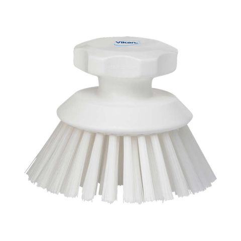 VIKAN SCRUB BRSH RND 130MM WHT 38855 BIL