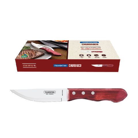 KNIFE SET TRAM STK JUMBO P/WOOD RED 4PK