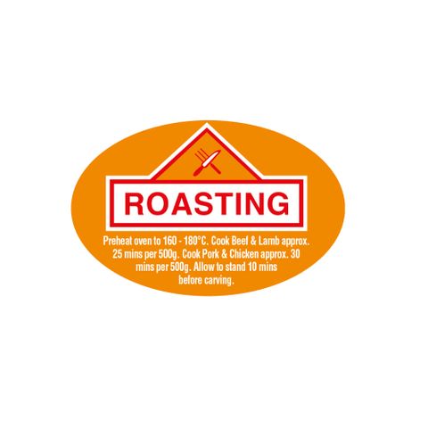 LABELS ROASTING ORANGE OVAL 1000