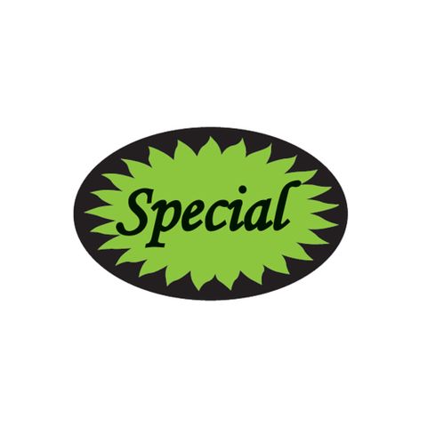 LABELS SPECIAL GREEN OVAL 1000