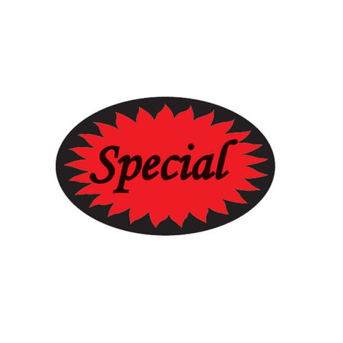 LABELS SPECIAL RED OVAL 1000