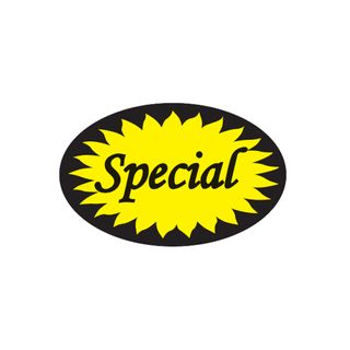 LABELS - SPECIAL YELLOW OVAL 1000
