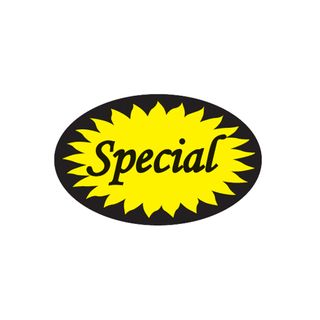 LABELS SPECIAL YELLOW OVAL 1000