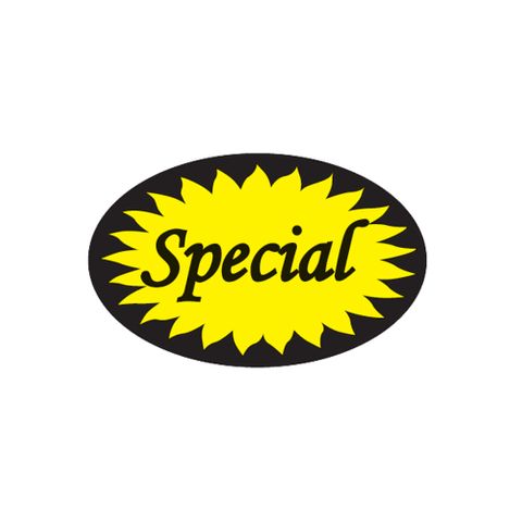 LABELS - SPECIAL YELLOW OVAL 1000