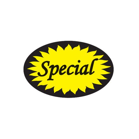 LABELS SPECIAL YELLOW OVAL 1000