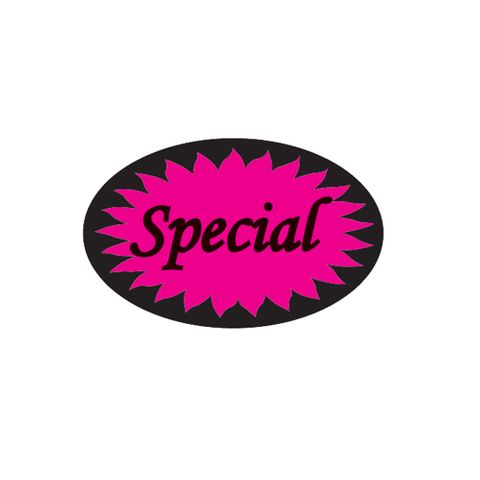 LABELS - SPECIAL PINK OVAL 1000