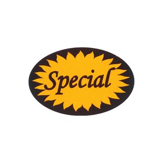 LABELS - SPECIAL ORANGE OVAL 1000