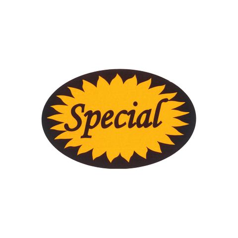 LABELS - SPECIAL ORANGE OVAL 1000