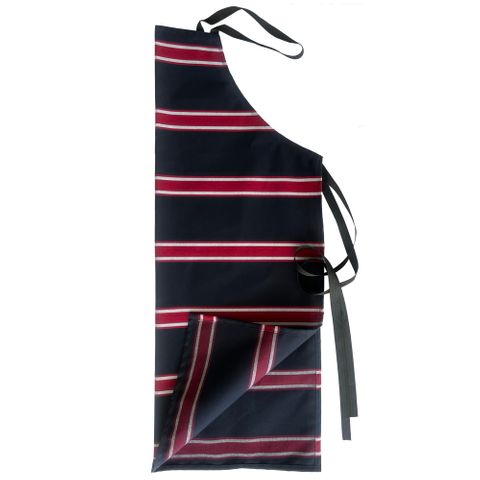 APRON BIB COTTON BLUE/RED/WHITE O/S