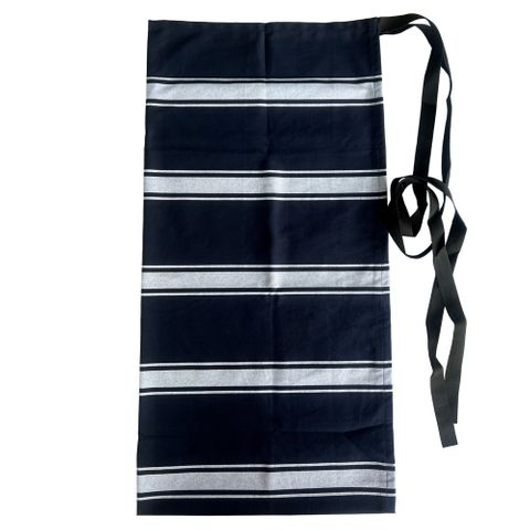 APRON WAIST COTTON POLY BLUE/WHITE STRIP