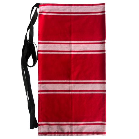 APRON WAIST COTTON POLY RED/WHITE STRIPE