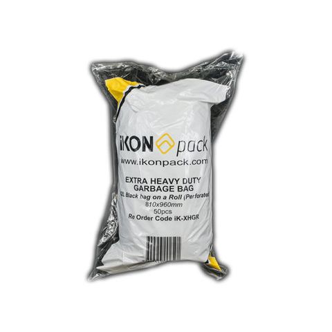 BAG GARBAGE LINER IKON BLK 82L 50/ROLL