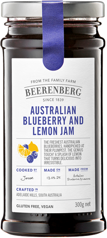 BEERB JAM AUS BLUEBERRY & LEMON 300g 8pk