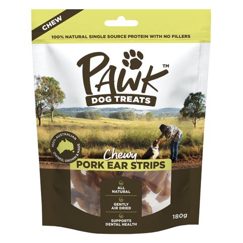 PET DOG TREAT PAWK EAR STRIPS 180GX10 C