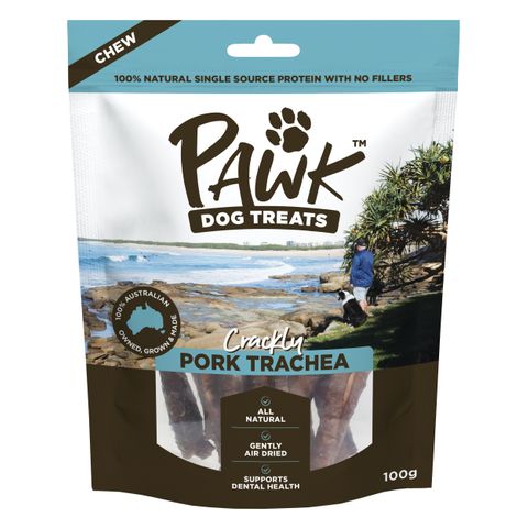 PET DOG TREAT PAWK PORK TRACHEA 100GX10