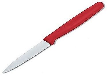 KNIFE PARING RED 8CM SERAT VICT  5.0631