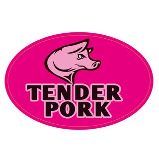 LABELS OVAL 68X43 TENDER PORK 1000