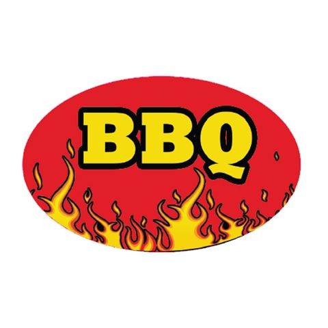 LABELS - OVAL 68X43 BBQ (NEW)  1000