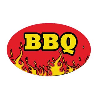 LABELS OVAL 68X43 BBQ 1000