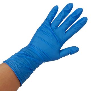 GLOVE NITRILE LONG CUFF BLUE MED 100PK